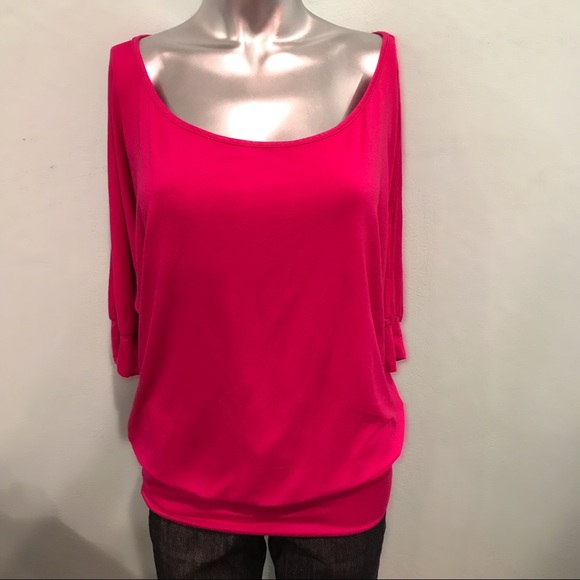 Arden B Tops - Wide neck/ off shoulder banded keyhole back top Arden B Tops - Wide neck/ off shoulder banded keyhole back top